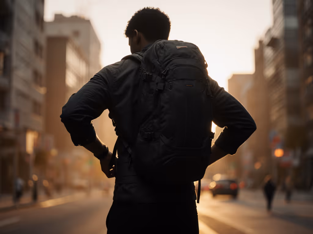photographer_adjusting_waist_belt_position_on_kiboko_backpack_against_urban_backdrop